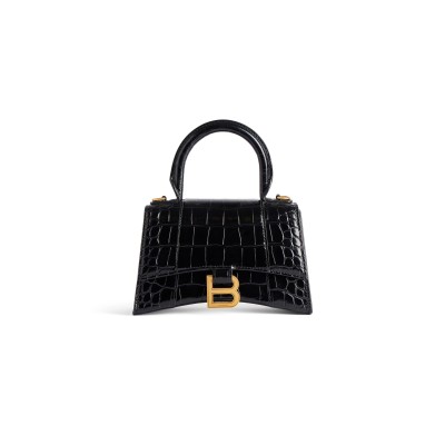 BALENCIAGA WOMEN'S HOURGLASS HANDBAG XS IN BLACK 5928331LRGM1000 (18.8*13*7.9cm)
